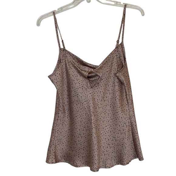 Hayden rose gold navy dot spaghetti strap tank. Size L - Picture 2 of 4